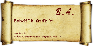 Babák Azár névjegykártya